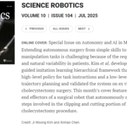 Optosurgical’s collaboration with Johns Hopkins University, Stanford University, and Children’s National Hospital was highlighted on the cover of Science Robotics.